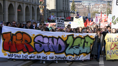 Demonstration in Bern zum Thema Bildungsabbau